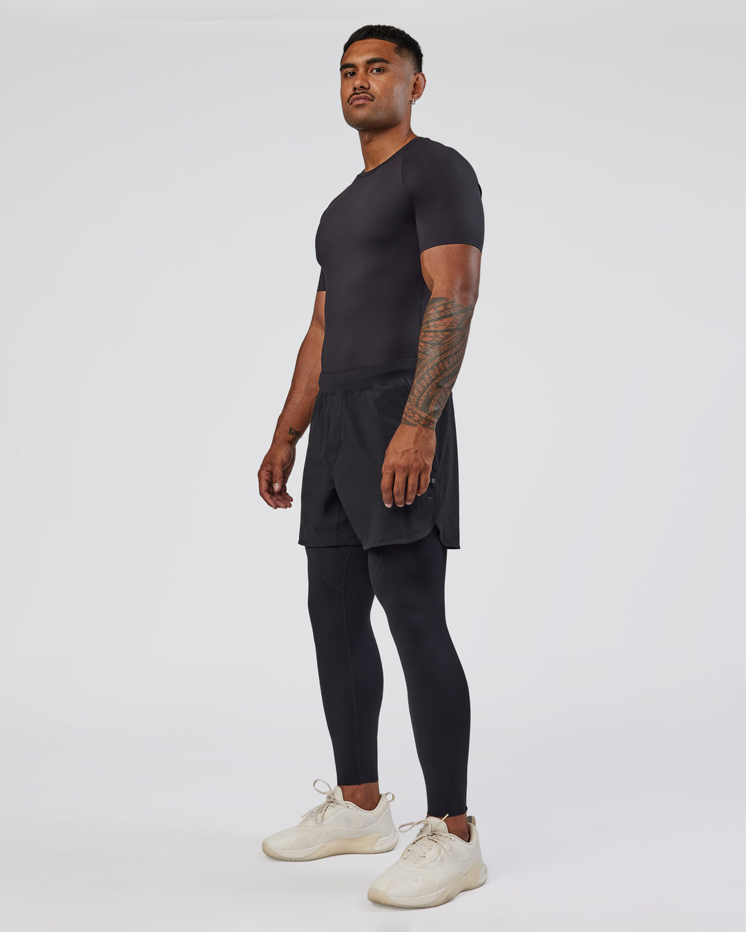 Man wearing BaseTech Tee - Black | Model:Xav | Size:L - view 9