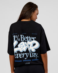 Break Through FLXCotton Oversized Tee - Black-Open Air | Thumbnail Index: 2