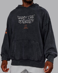 Man wearing Chrome Washed Oversized Hoodie - Black | Model:Sam | Size:L | Thumbnail Index: 7