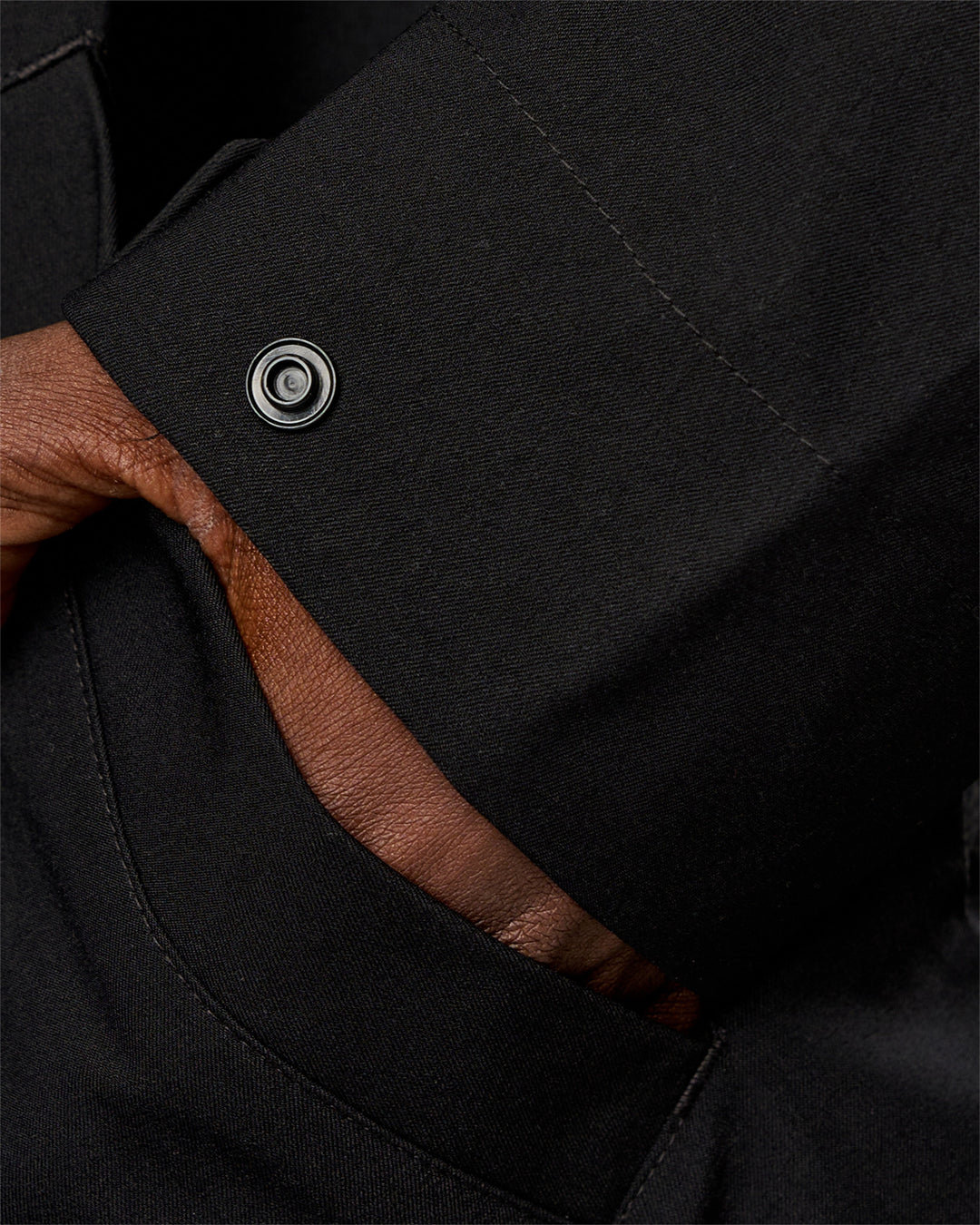 Man wearing Coaches Jacket - Black | Model:Okello | Size:L - view 5