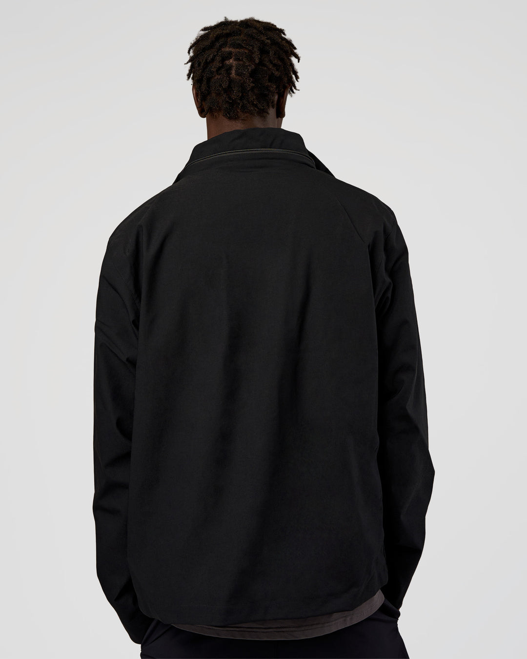 Man wearing Coaches Jacket - Black | Model:Okello | Size:L - view 9