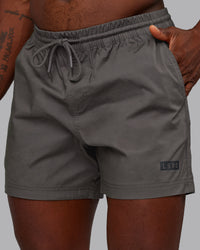 Man wearing Daily 5" Short - Dark Storm | Model:Sam | Size:L | Thumbnail Index: 1
