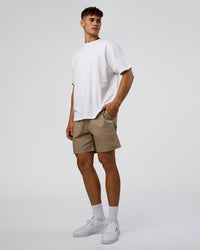Man wearing Dare To Think FLXCotton Tee Oversize - White-Candy Pink | Model:Jackson | Size:L | Thumbnail Index: 5