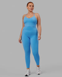 Woman wearing Elixir Ultra High-Rise Full Length Legging Pockets - Azure Blue | Thumbnail Index: 5
