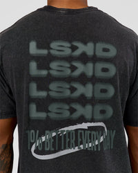 Man wearing Everyday Elevation FLXCotton Oversized Tee - Black Washed-Carbon Green | Model:Xav | Size:L | Thumbnail Index: 9