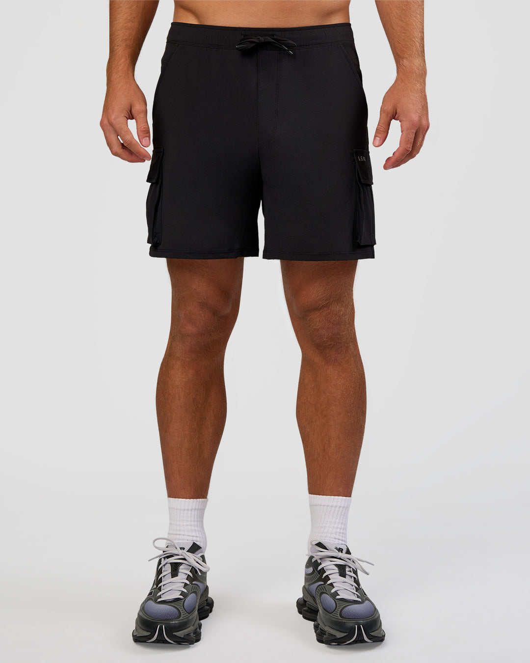 Man wearing Functional Cargo 6" Short - Black | Model:Marcus | Size:L - view 3