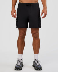 Man wearing Functional Cargo 6" Short - Black | Model:Marcus | Size:L | Thumbnail Index: 2