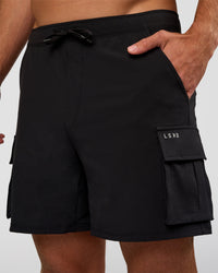 Man wearing Functional Cargo 6" Short - Black | Model:Marcus | Size:L | Thumbnail Index: 4
