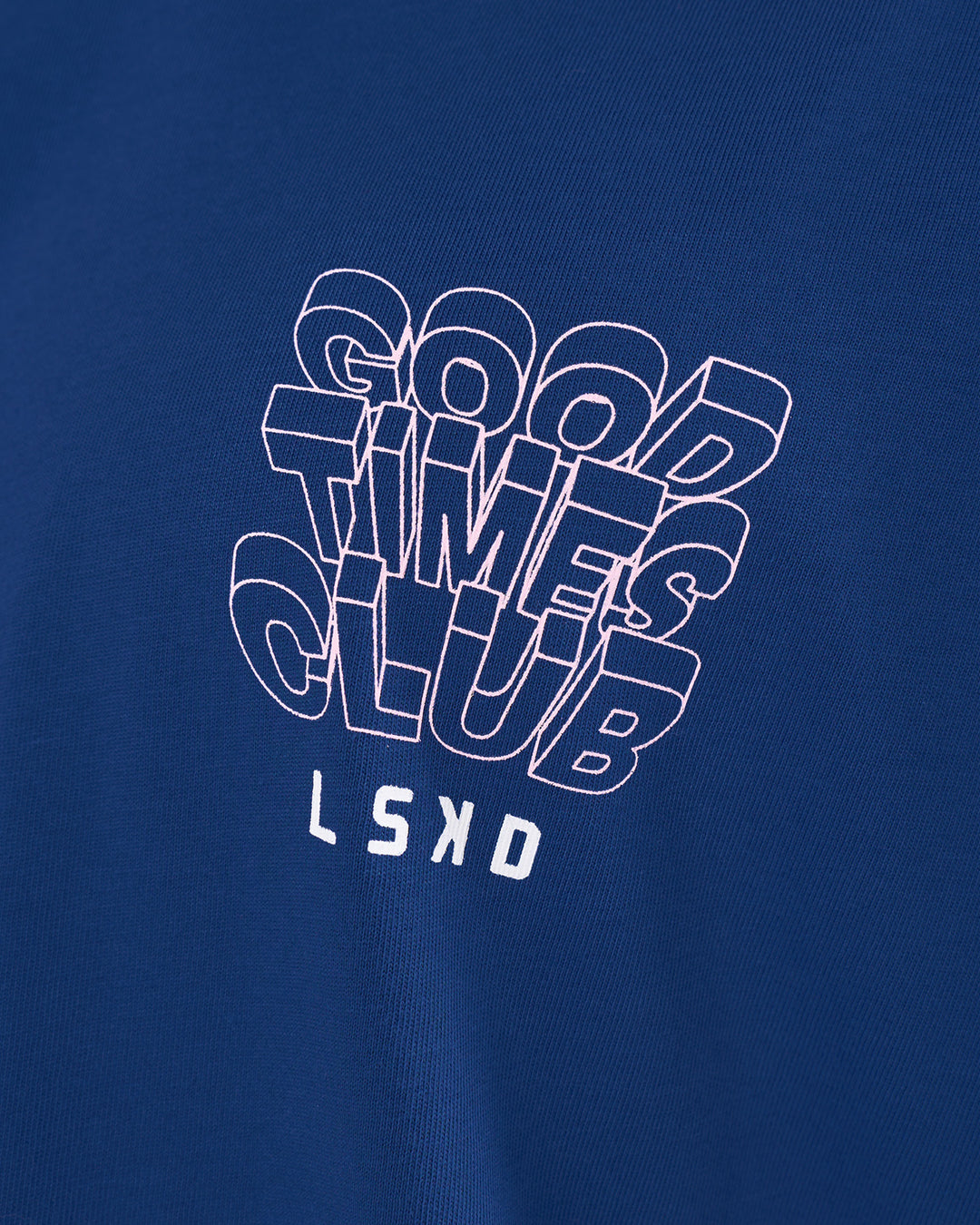 Man wearing GTC Heavyweight Oversized Tee - Washed Midnight Blue-Marsh | Model:Nikola | Size:L - view 11