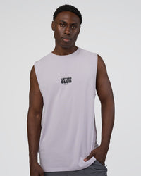Man wearing Kettle-B FLXCotton Muscle Tank - Galactic Lilac-Black | Model:Paabio | Size:L | Thumbnail Index: 0