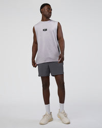 Man wearing Kettle-B FLXCotton Muscle Tank - Galactic Lilac-Black | Model:Paabio | Size:L | Thumbnail Index: 3