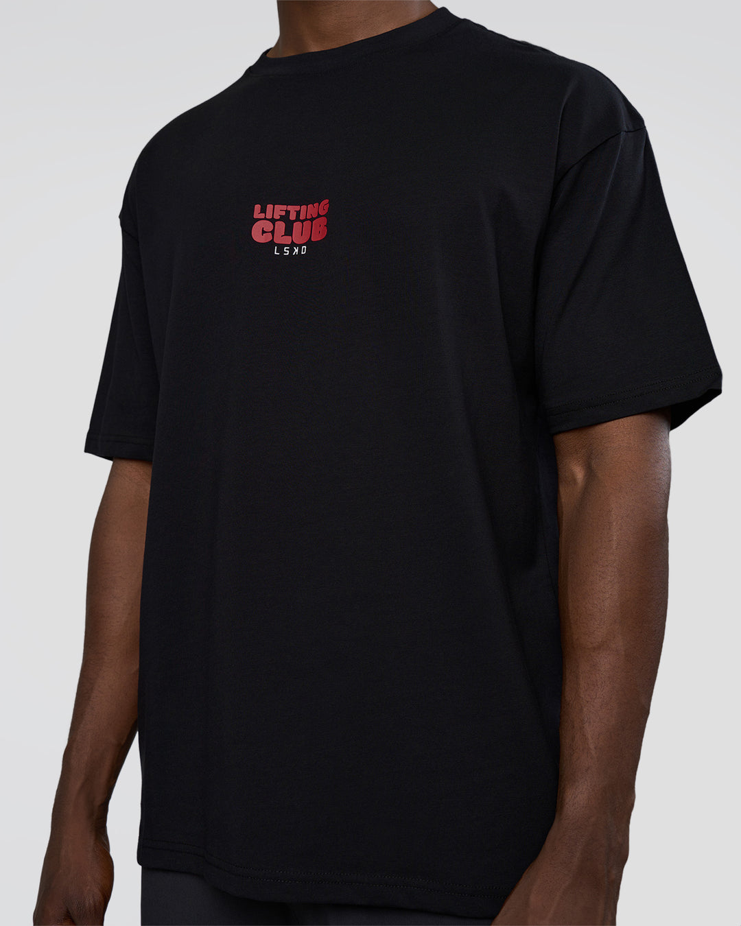 Man wearing Kettle B FLXCotton Oversized Tee - Black-White | Model:Paabio | Size:L - view 8