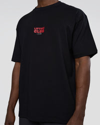 Man wearing Kettle B FLXCotton Oversized Tee - Black-White | Model:Paabio | Size:L | Thumbnail Index: 7