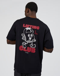 Man wearing Kettle B FLXCotton Oversized Tee - Black-White | Model:Paabio | Size:L | Thumbnail Index: 1
