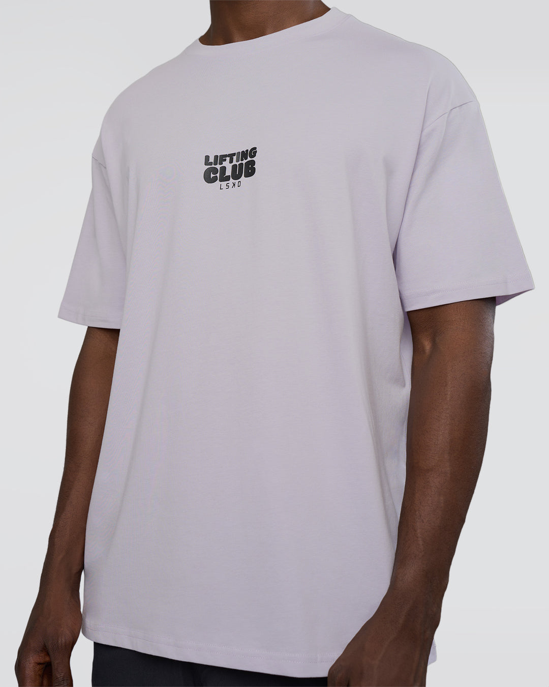 Man wearing Kettle B FLXCotton Oversized Tee - Galactic Lilac-Black | Model:Paabio | Size:L - view 8