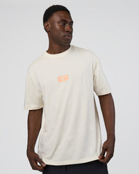 Man wearing Kettle B FLXCotton Oversized Tee - Sugar Swizzle-Cantaloupe | Model:Paabio | Size:L | Thumbnail Index: 2