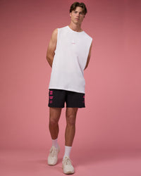 Man wearing Lift 6" Short - Black-Ultra Pink | Model:Brandon | Size:L | Thumbnail Index: 4