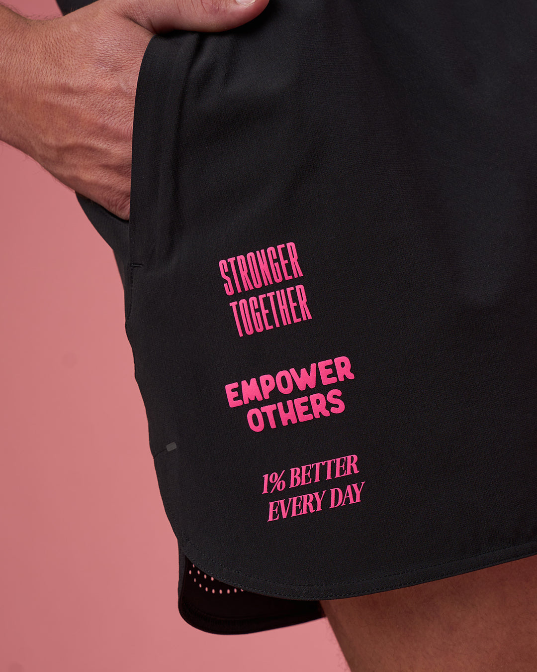 Man wearing Lift 6" Short - Black-Ultra Pink | Model:Brandon | Size:L - view 3