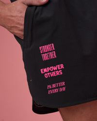 Man wearing Lift 6" Short - Black-Ultra Pink | Model:Brandon | Size:L | Thumbnail Index: 2