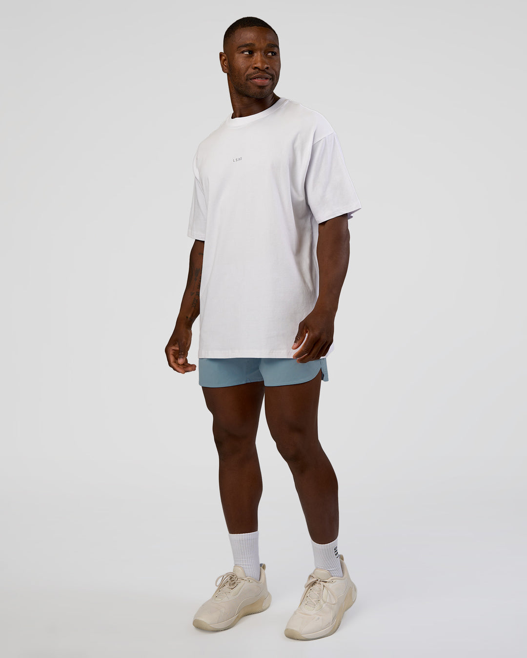 Man wearing Lift 6" Short - Dusty Blue | Model:Sam | Size:L - view 6