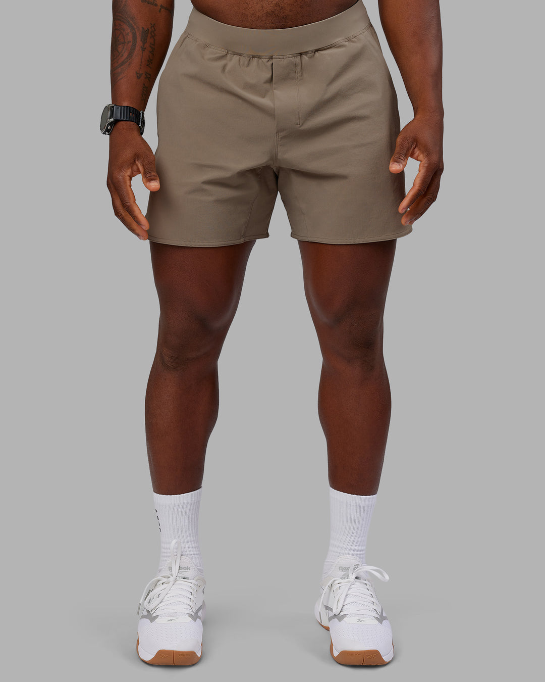 Man wearing Lift 6" Short - Greige | Model:Sam | Size:L - view 1