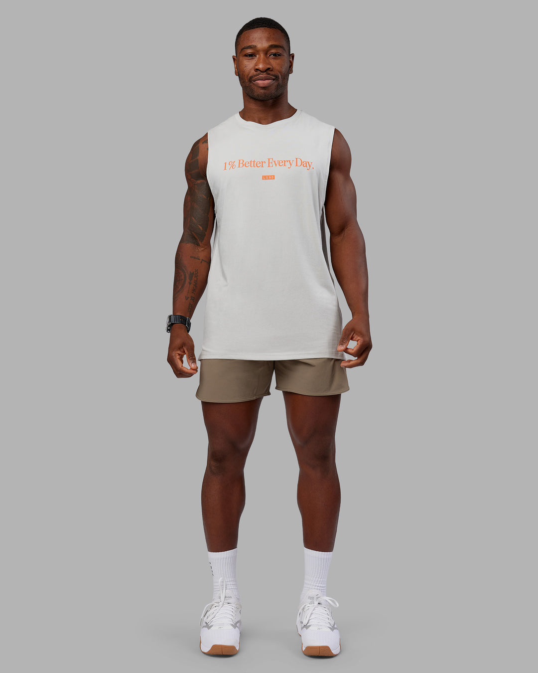 Man wearing Lift 6" Short - Greige | Model:Sam | Size:L - view 5