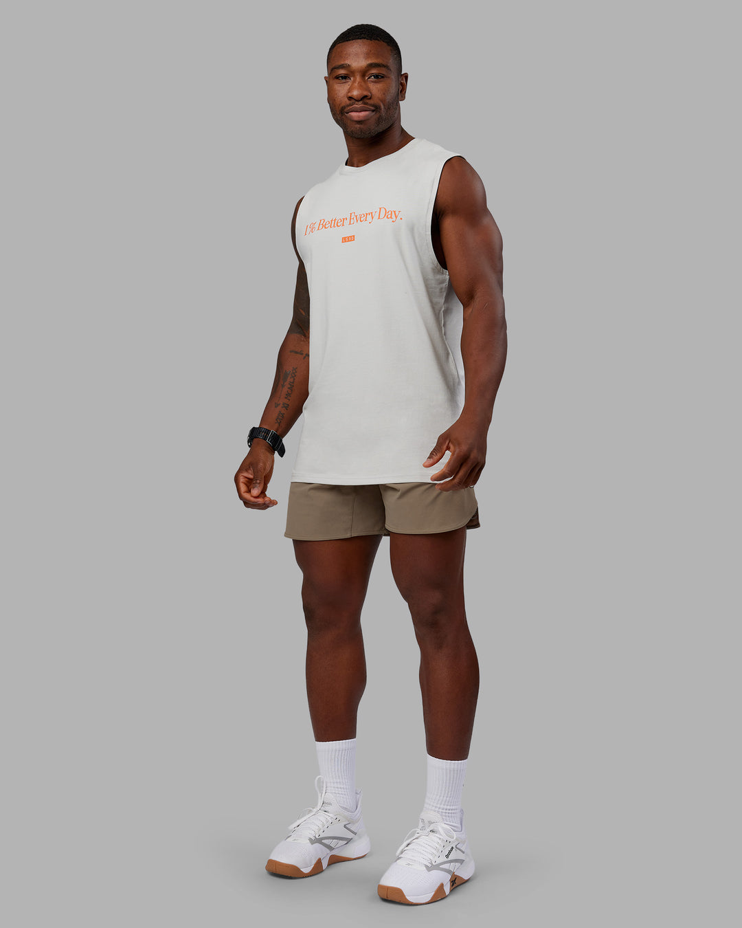 Man wearing Lift 6" Short - Greige | Model:Sam | Size:L - view 3