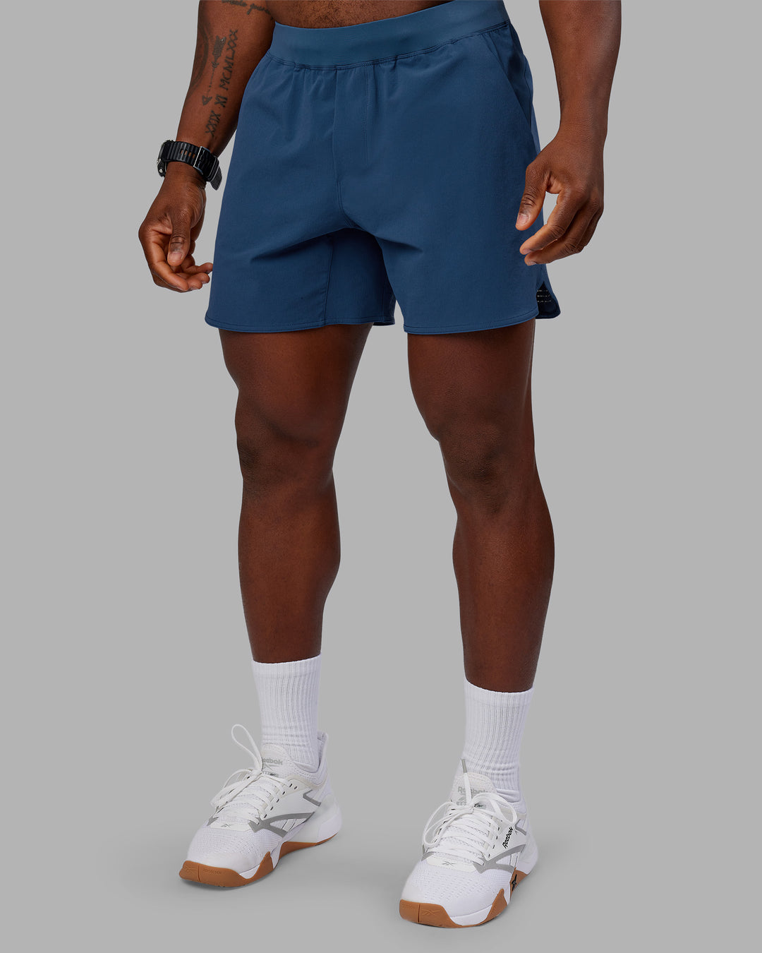 Man wearing Lift 6" Short - Indigo | Model:Sam | Size:L - view 6