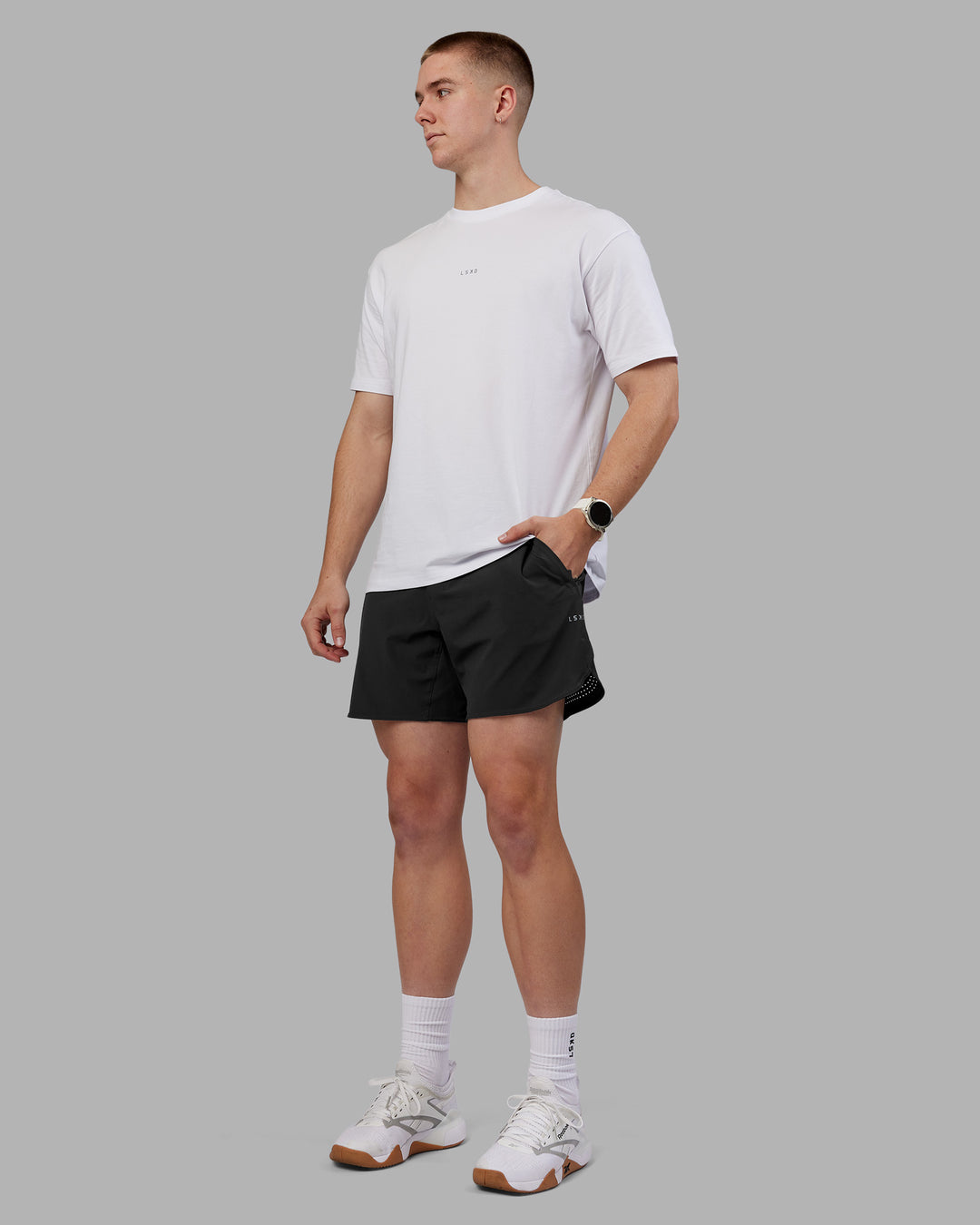 Man wearing Lift 6" Short - Pirate Black | Model:Tom | Size:L - view 8