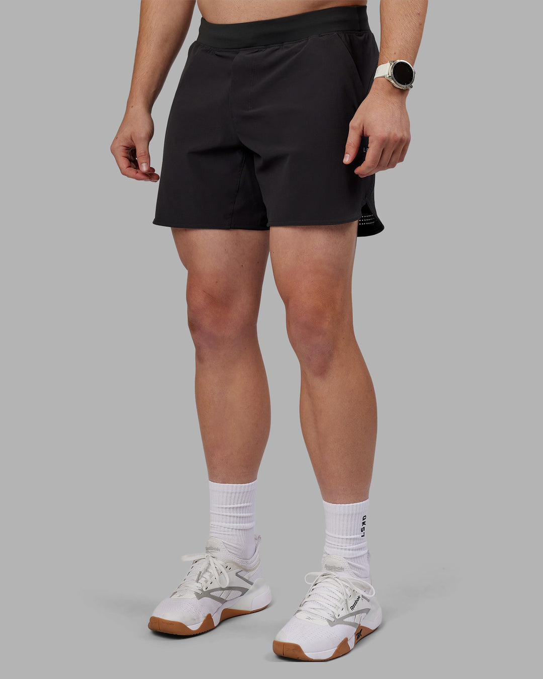 Man wearing Lift 6" Short - Pirate Black | Model:Tom | Size:L - view 1