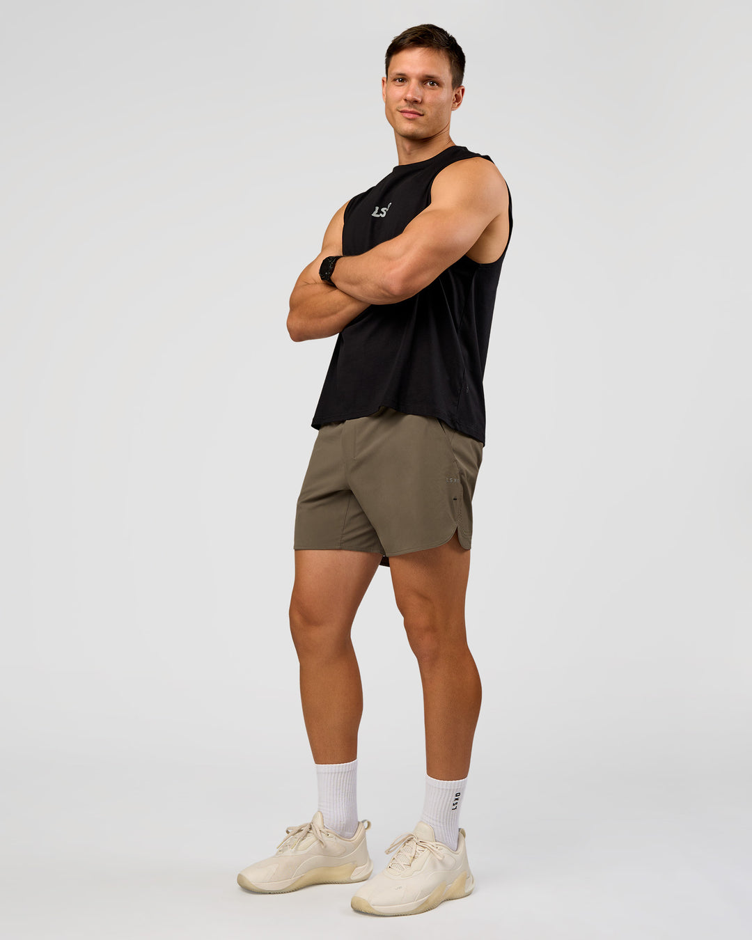 Man wearing Lift 6" Short - Walnut Grey | Model:Liam | Size:L - view 3