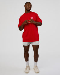 Man wearing Love the Journey FLXCotton Oversized Tee - Flame-Candy Pink | Model:Sam | Size:L | Thumbnail Index: 6