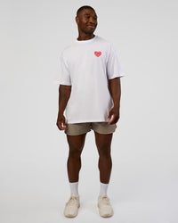 Man wearing Love the Journey FLXCotton Oversized Tee - White-Candy Pink | Model:Sam | Size:L | Thumbnail Index: 9