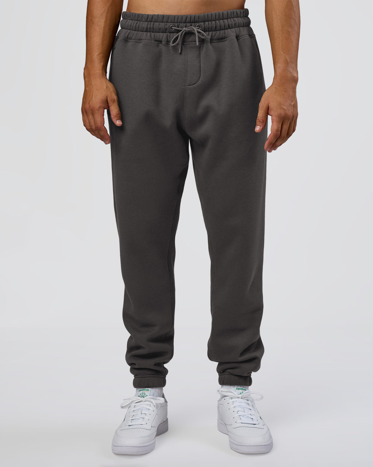 Man wearing MVP Cuffed Track Pant - Dark Storm | Model:Jackson | Size:L