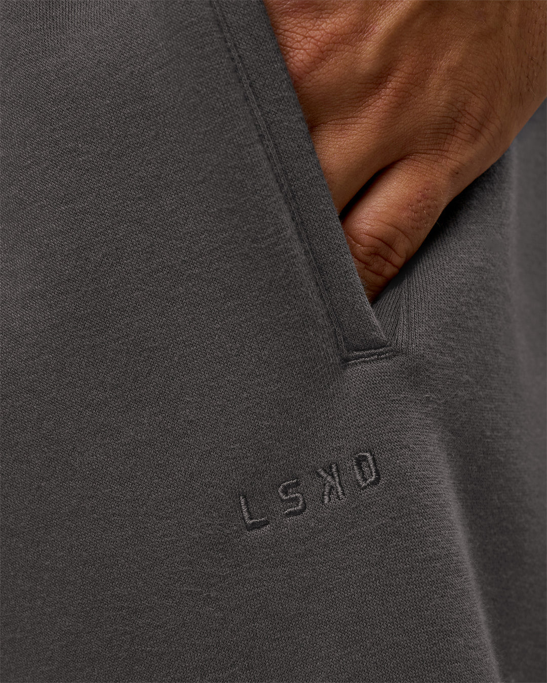 Man wearing MVP Cuffed Track Pant - Dark Storm | Model:Jackson | Size:L - view 7