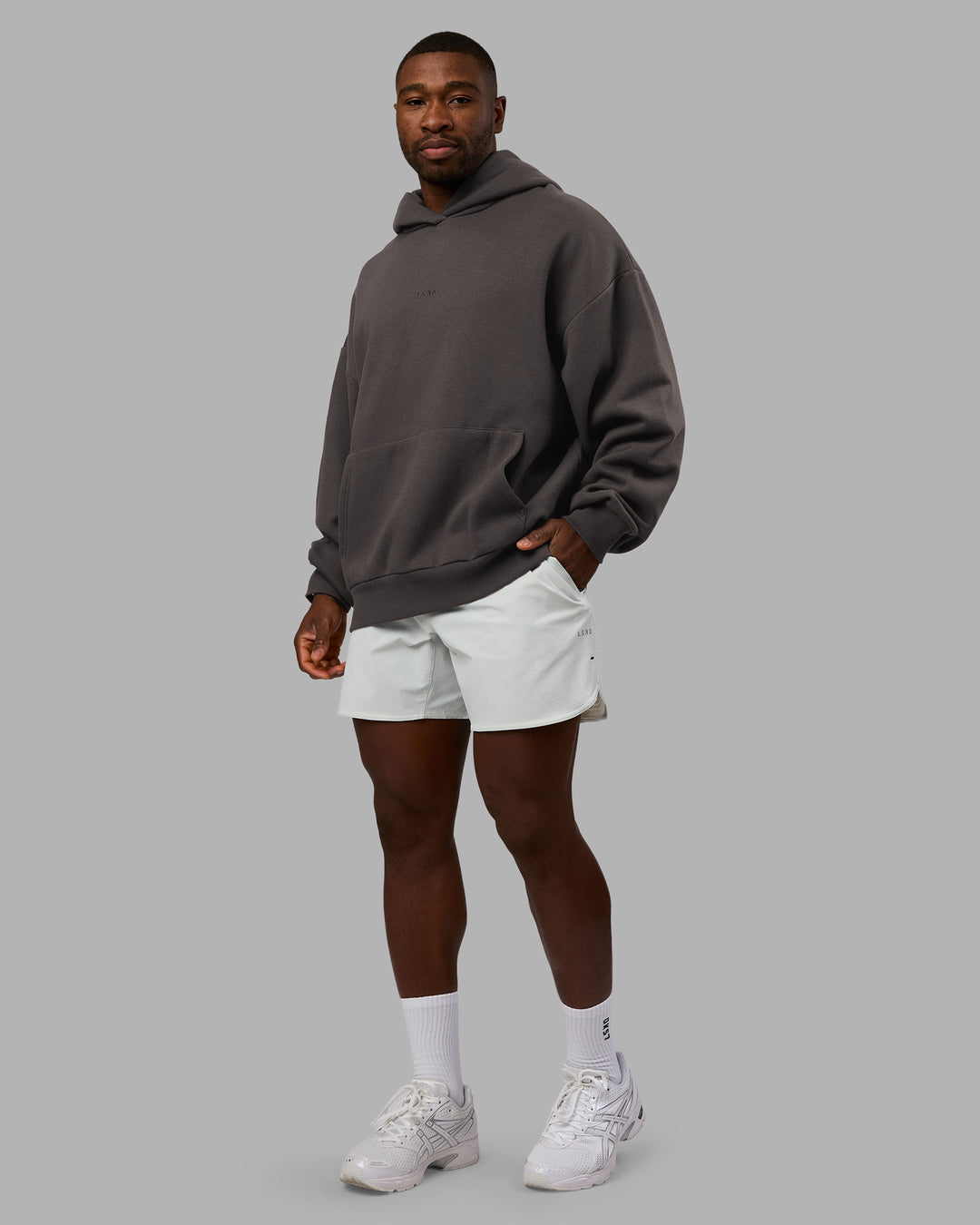 Man wearing MVP Oversized Hoodie - Dark Storm | Model:Sam | Size:L - view 10