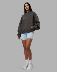 Woman wearing MVP Oversized Hoodie - Dark Storm | Model:Rhiley | Size:L | Thumbnail Index: 10