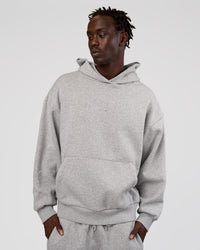 Man wearing MVP Oversized Hoodie - Light Grey Marl | Model:Okello | Size:L | Thumbnail Index: 7