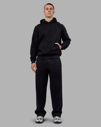 Man wearing MVP Regular Fit Hoodie - Black | Model:Tom | Size:L | Thumbnail Index: 3