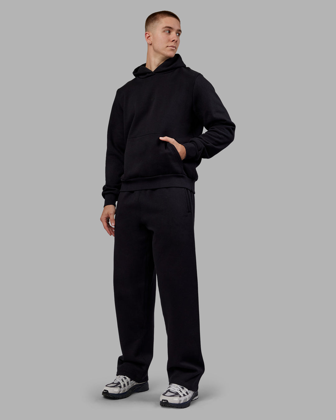 Man wearing MVP Regular Fit Hoodie - Black | Model:Tom | Size:L - view 2