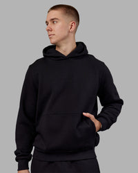 Man wearing MVP Regular Fit Hoodie - Black | Model:Tom | Size:L | Thumbnail Index: 0