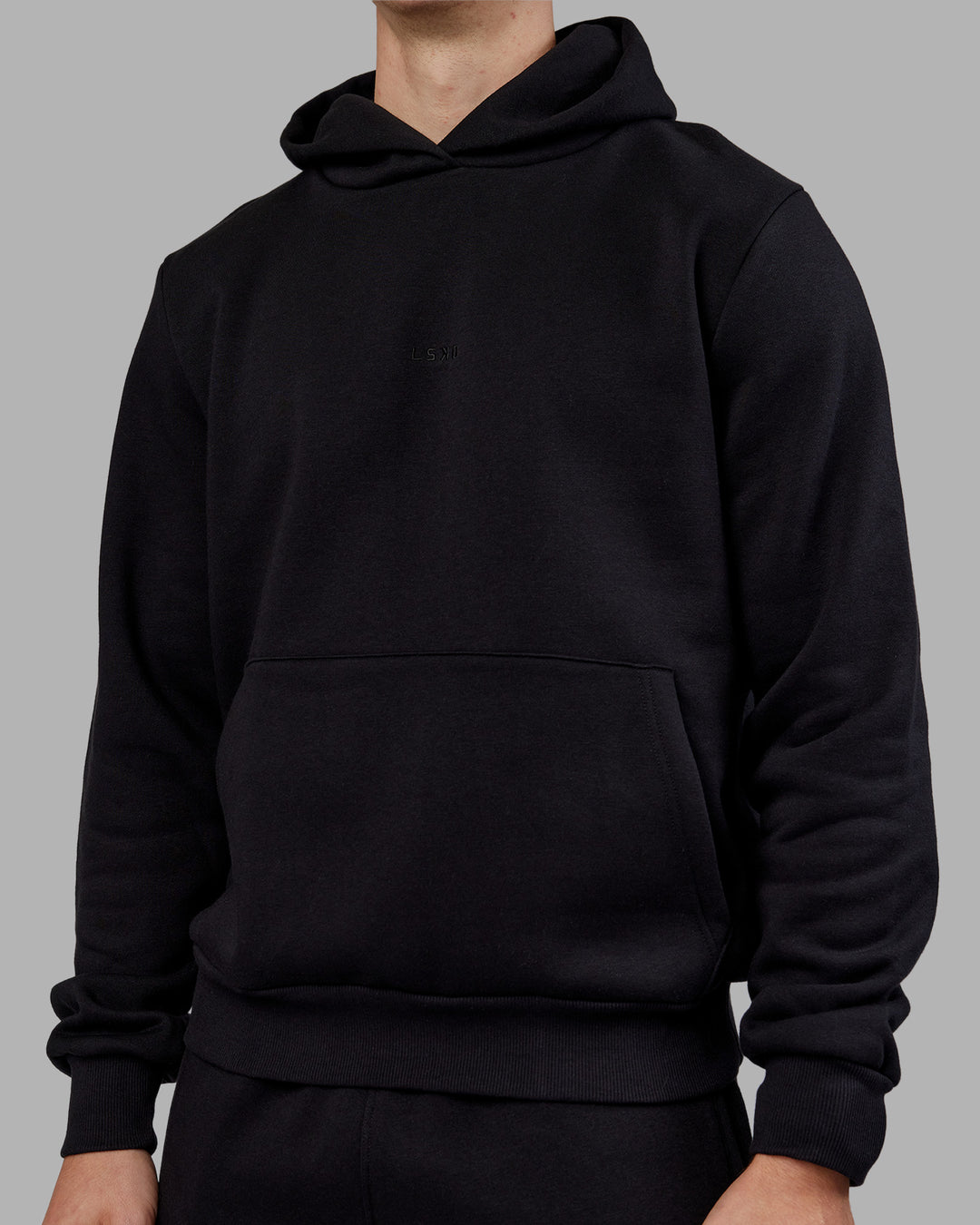 Man wearing MVP Regular Fit Hoodie - Black | Model:Tom | Size:L - view 5