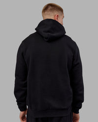 Man wearing MVP Regular Fit Hoodie - Black | Model:Tom | Size:L | Thumbnail Index: 2