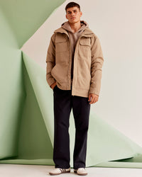 Man wearing Marshall 2.0 Jacket - Greige | Model:Jackson | Size:L | Thumbnail Index: 8