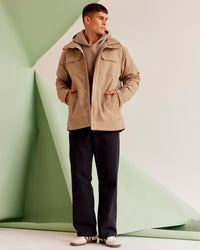 Man wearing Marshall 2.0 Jacket - Greige | Model:Jackson | Size:L | Thumbnail Index: 10