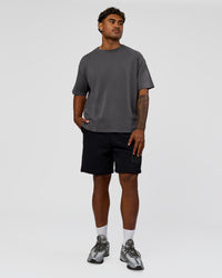 Man wearing Memory in Motion Heavyweight Oversized Tee - Dark Storm Washed | Model:Xav | Size:L | Thumbnail Index: 5