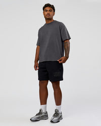 Man wearing Memory in Motion Heavyweight Oversized Tee - Dark Storm Washed | Model:Xav | Size:L | Thumbnail Index: 9