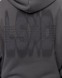 Man wearing Memory In Motion Ultra Heavyweight Washed Hoodie - Dark Storm Washed | Model:Xav | Size:L | Thumbnail Index: 9