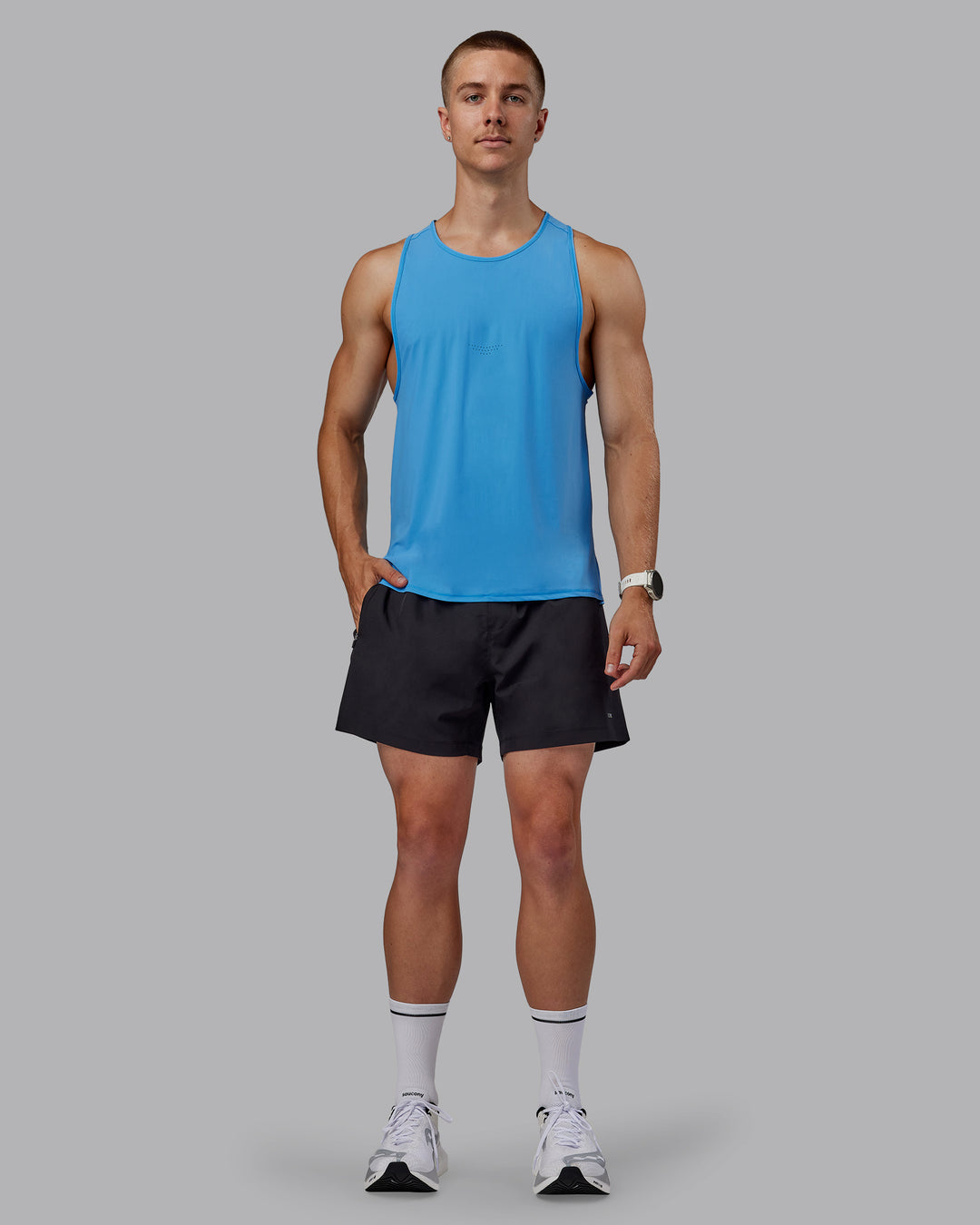 Man wearing Cadence Tank - Azure Blue - view 5