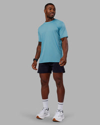 Man wearing Pace Running Tee - Retro Blue | Model:Sam | Size:L | Thumbnail Index: 2